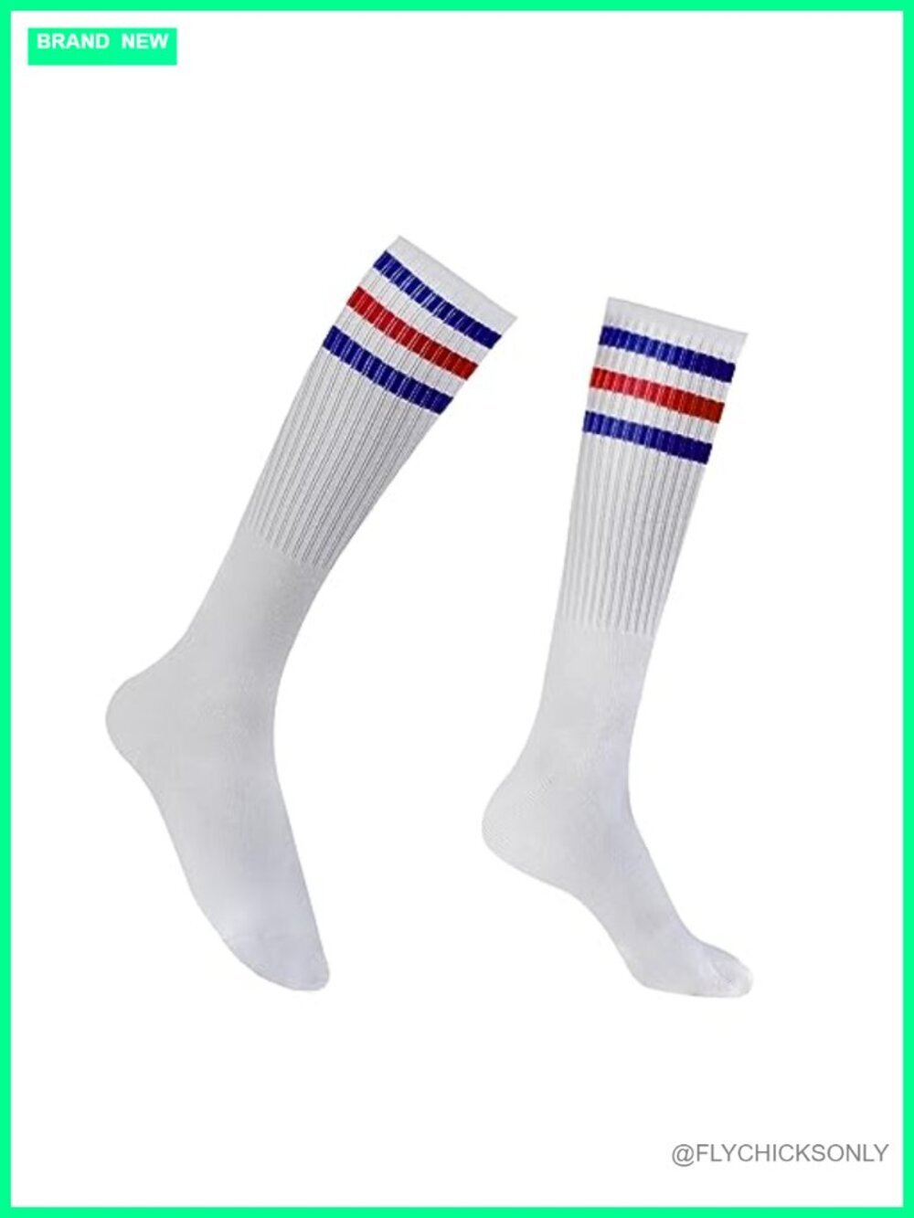 Striped Thigh High Socks Cotton Knee High Tube Socks for Women